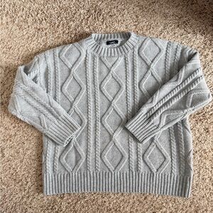 Gray Cable Knit Sweater